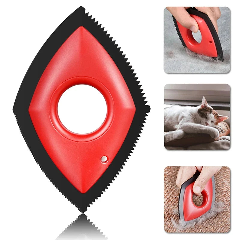 4-Mode Pet Hair Remover Comb – ABS & Silicone, Reusable, Dogs & Cats, 4 Colors