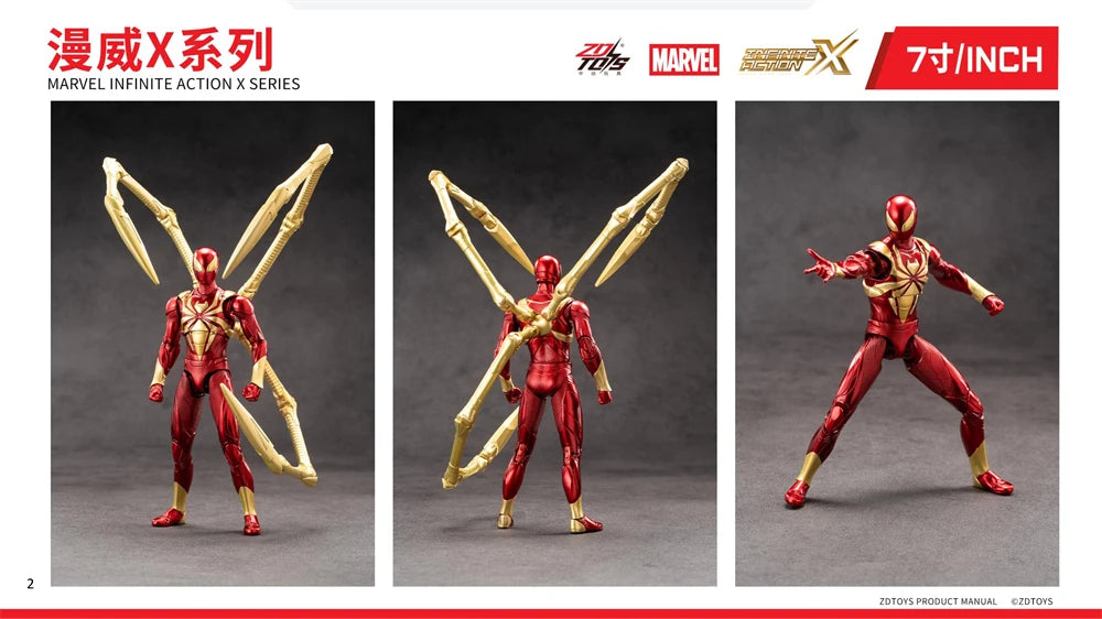 Marvel ZD Toys Iron Man Figure MK3 MK4 MK85 MK42 MK18 MK19 Spider-Man PS4 Iron Spider Action Figure Collections Gift
