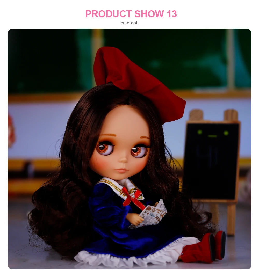 ICY DBS Blyth Doll BJD Joint Body tan Skin Matte Face New face Set Doll 1/6 30cm Gift Anime SD