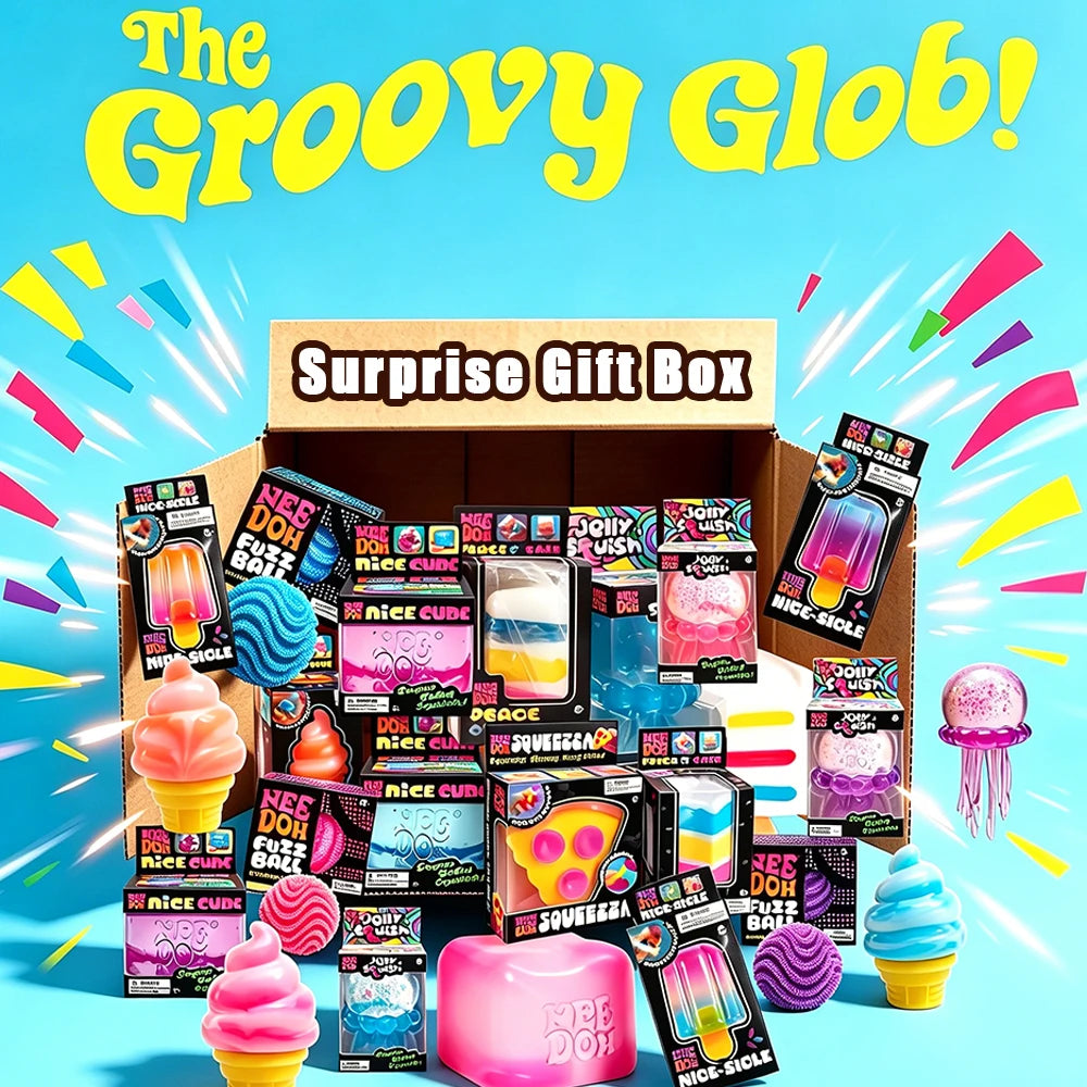 100+PCS Assorted Mixed Squish Fidget Mystery Blind Box Surprise Unbox Toy Slow Rebound Stress Relief Squeeze Sensory Toys