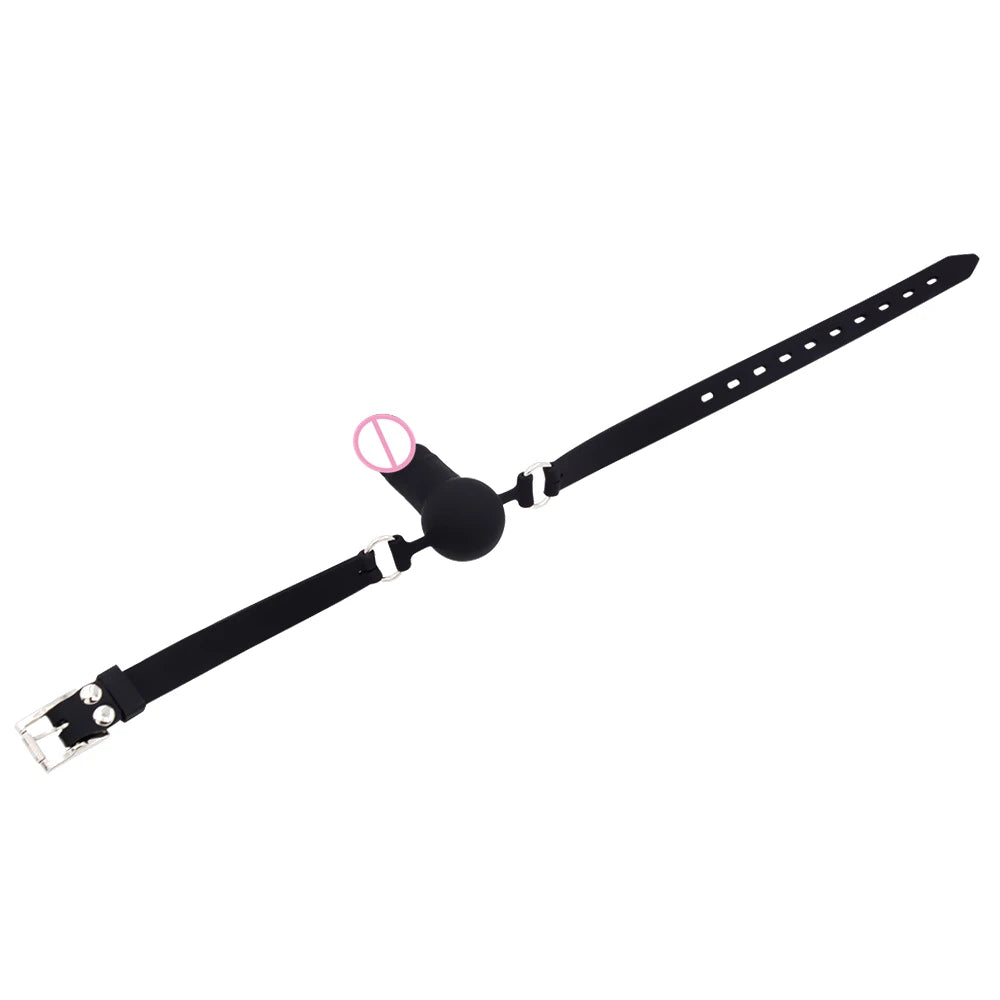 Dildo Reversible Ball or Cock in Mouth Gag, Silicone Deepthroat BDSM Gags,Slave Bondage,Restraints,Sex Toys Couples