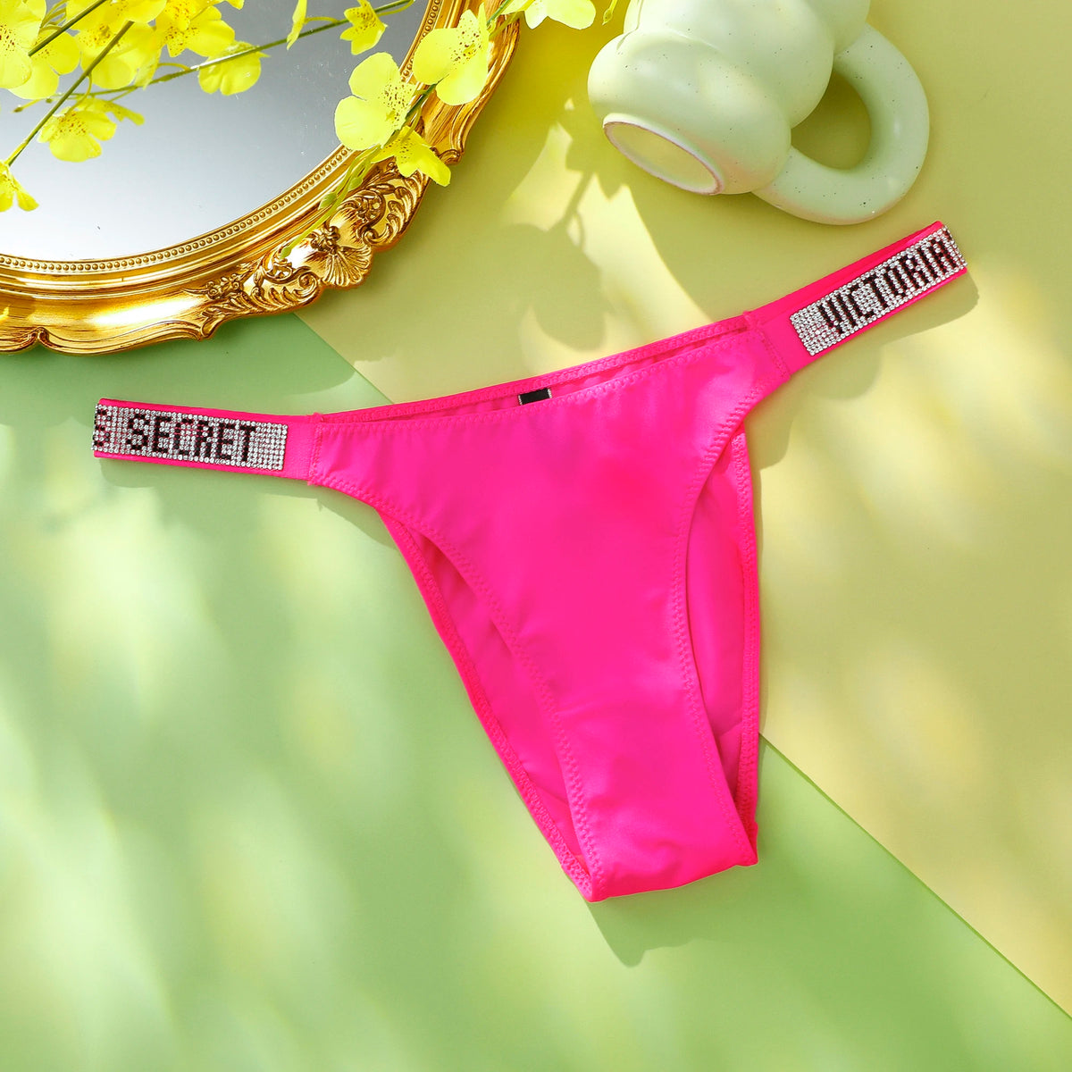 Women's Shine-Strap Thong Panty