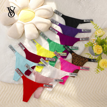 Victoria Secret Hot Sexy Lingerie Very Sexy Shine Script Thong Panty Women Underwear G String Trending