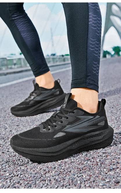 Men's Running Shoes Jogging Cushioning Mesh Outdoor Couple Trainer Race Breathable Sneakers Non-Slip Carbon Board Off-road Shoes