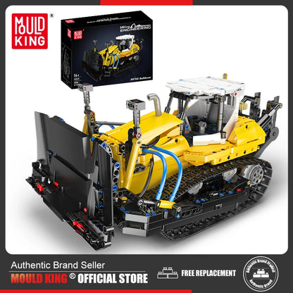 Mould King Technik Bulldozer Construction Kit, 19019 PR756 Bulldozer Model with Pneumatics, Toy Bulldozer