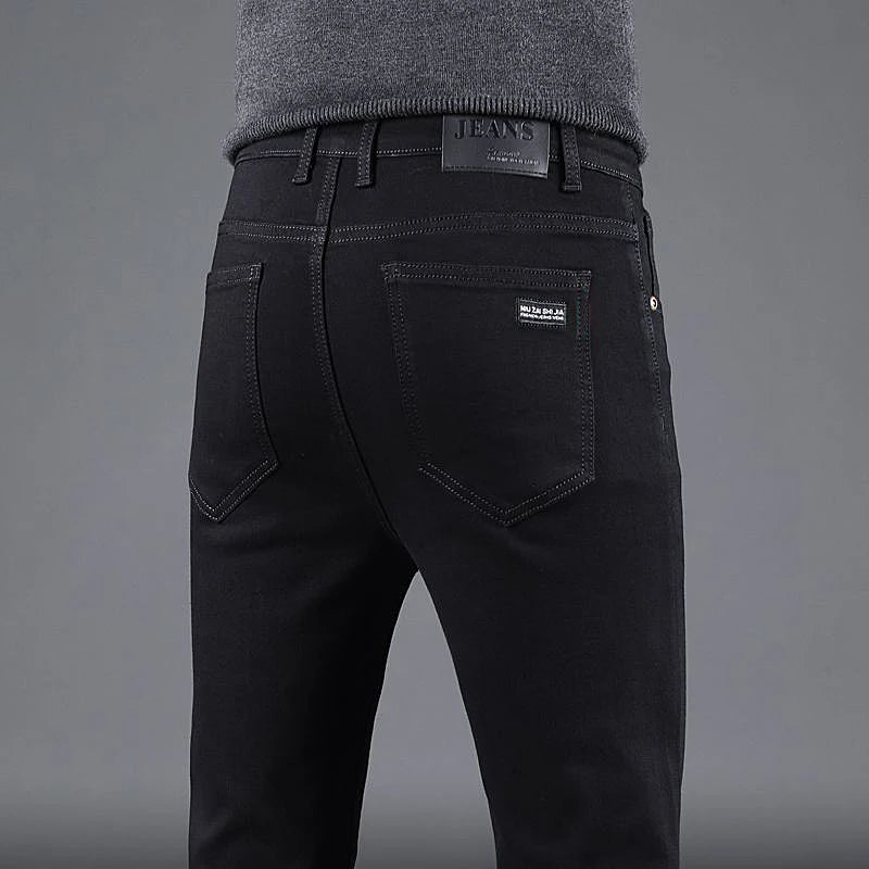Men's Black Slim-Fit Stretch Jeans