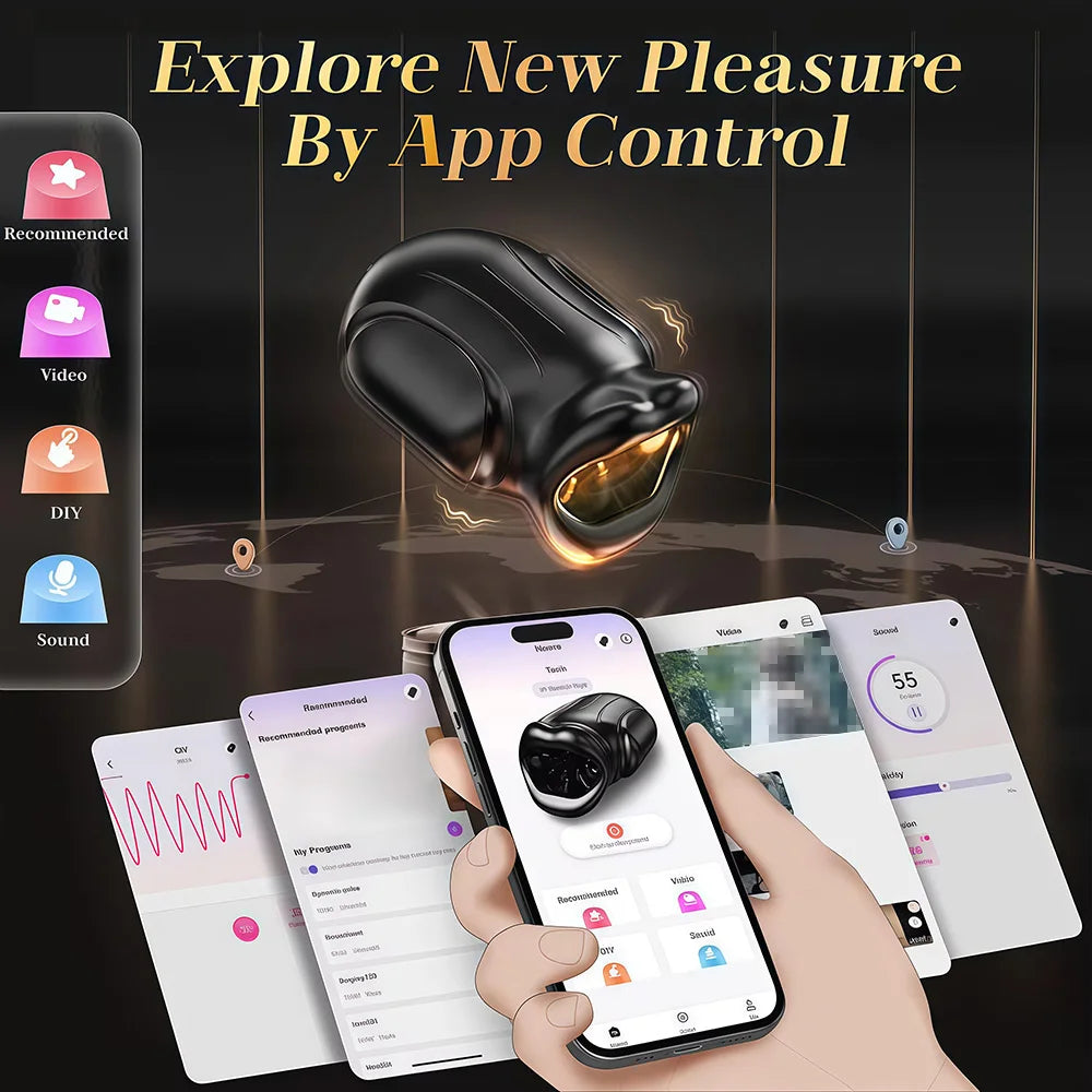 APP Control Male Masturbator Cup Sucking Vibrating Mouth Blowjob Glans Penis Trainer Pocket Pussy Sex Machine Sex Toy for Man