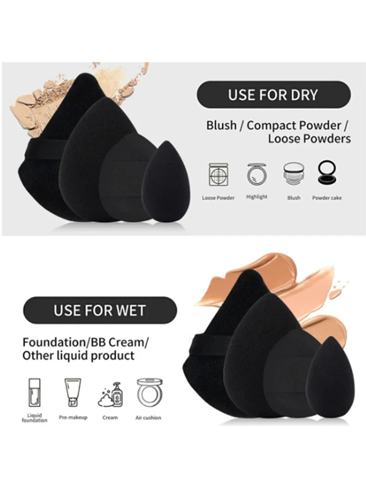 12-Piece All-Purpose Makeup Sponge Set, Made of 3 Loose Powder Puffs, 3 Mini Air Cushion Puffs, 3 Beauty Eggs and 3 Mini Beauty