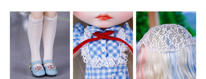 ICY DBS Blyth Doll Pleated Skirt Leather Jacket Hat Set Anime Girl jiontBody 1/6 BJD