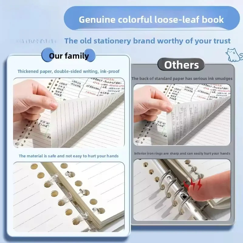 Notebook Loose-leaf 60 Sheets/120 Pages A5/B5 Loose-leaf Binder Notebook Puppy/Panda/Dinosaur/Capybara Horizontal Line