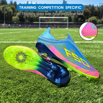 Professional Match Adult AG FG Soccer Cleats Textured PU Upper High-friction TPU Stud Anti-slip Boost Ball Control For Grass