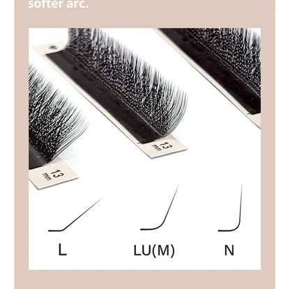 DIYDAY YY Shape Eyelash Extension C D L LU(M) N Curl Brown Lash Natural Soft Premade Volume Fans Two Tips Y-Shaped False Eyelash