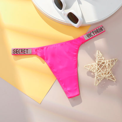 Victoria Secret Hot Sexy Lingerie Very Sexy Shine Script Thong Panty Women Underwear G String Trending