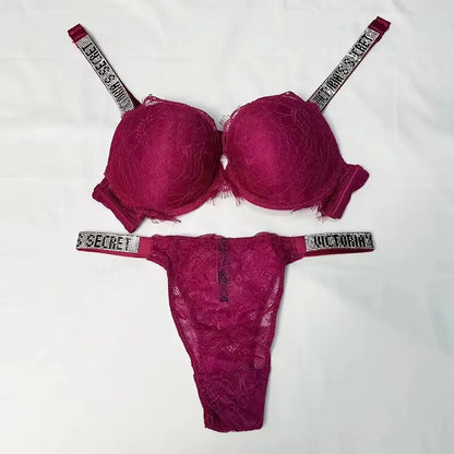 Women's Padded Lace Bra & Panty Set