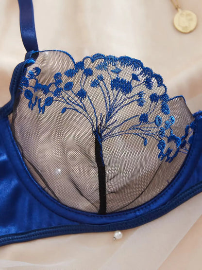 Women's Floral Lace Bustier Lingerie Set
