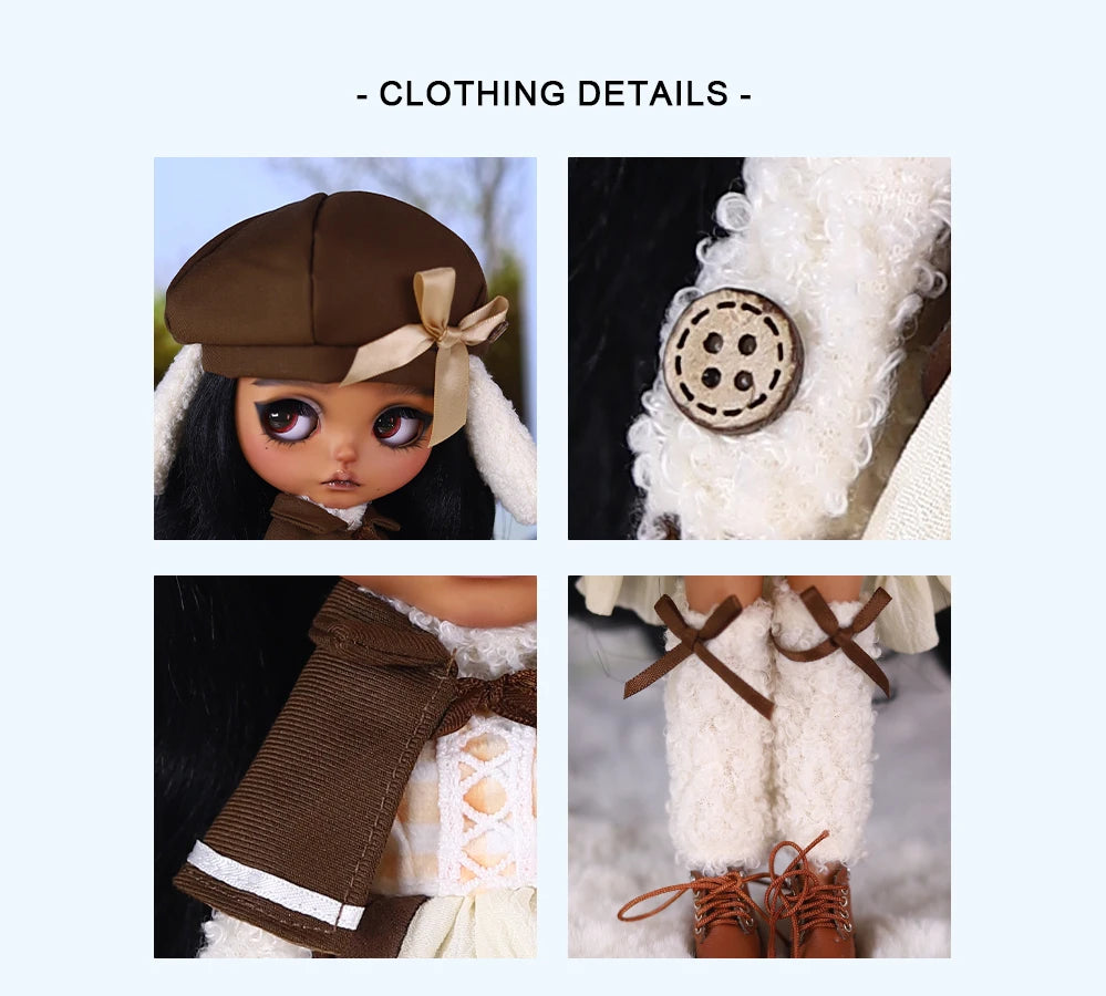ICY DBS Blyth 1/6  Hand-Painted Doll Set Black Skin Girl Gift SD