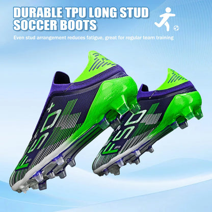 Ultra Light AG FG Football Shoes Sweat-proof PU Fabric Wear-resistant TPU Sole Snug Fit Unisex Natural Grass Practice Sneakers