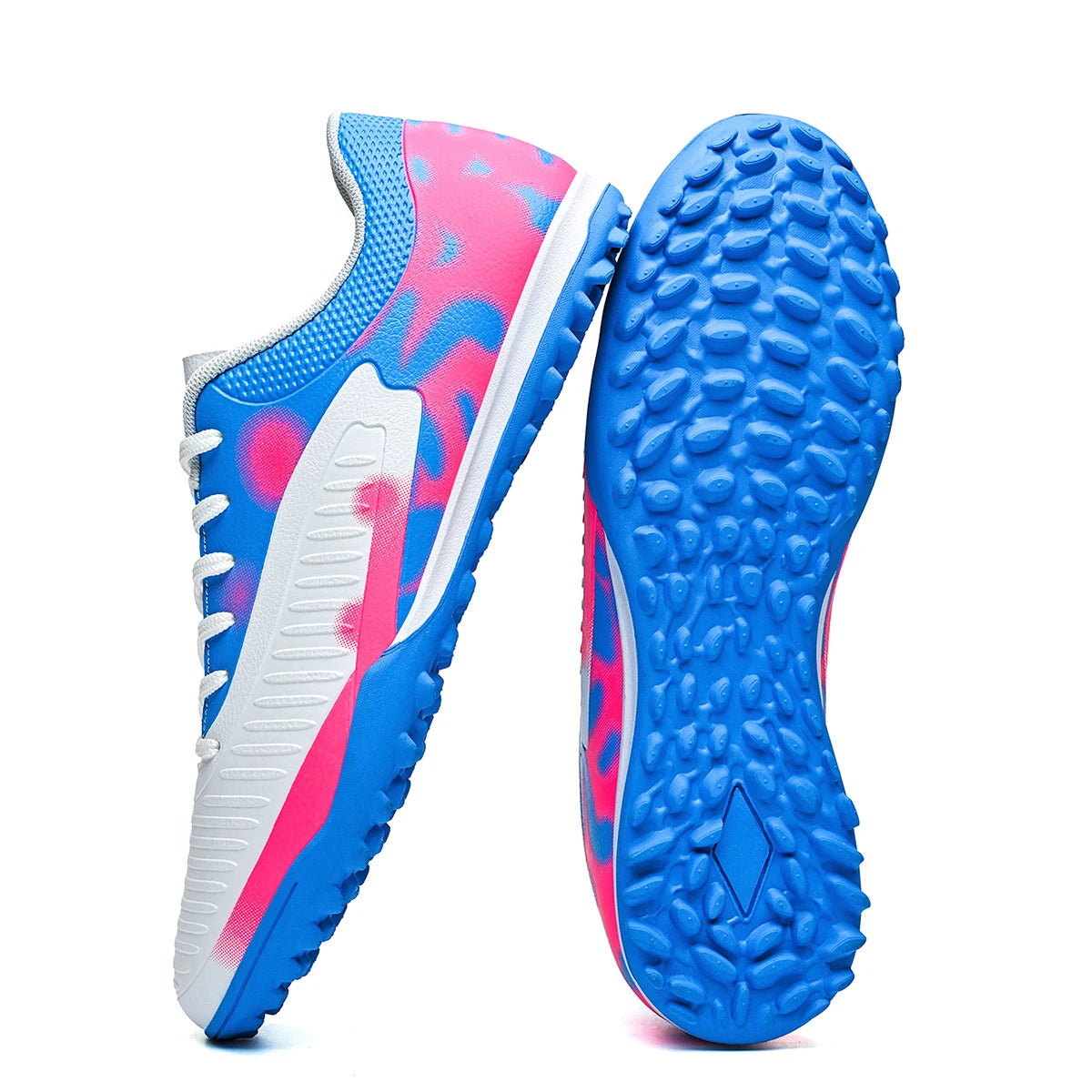 Unisex Adult TF Soccer Shoes Air-permeable PU Blended Fabric Dense Rubber Stud Anti-slip Wearproof Artificial Turf Daily Trainin