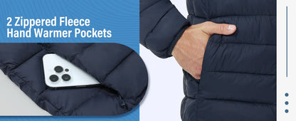 Pioneer Camp Mens Lightweight Packable Puffer Jacket Winter Insulated Puffy Coat Water Repellent Warm Quilted Jackets Travel