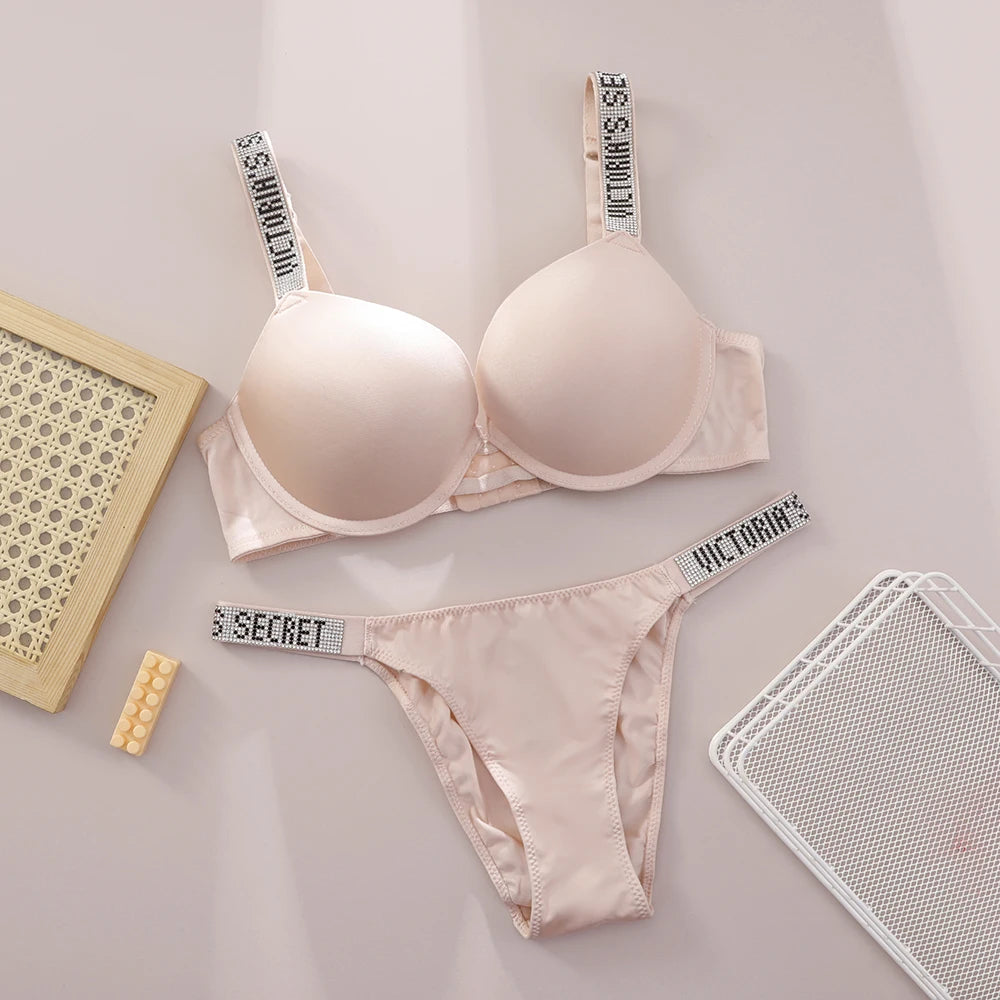 Women's Push-Up Bra & Thong Set