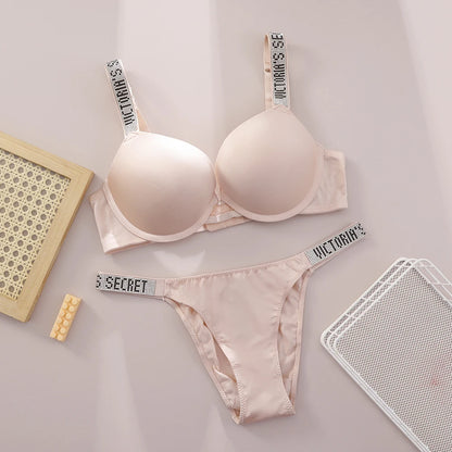 Women's Push-Up Bra & Thong Set