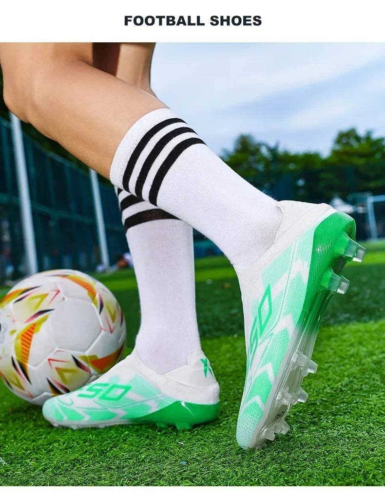 New Men Football Boots Sneakers High-quality Non-Slip Boys Cleats Hot-selling Soccer Shoes Grass Outdoor Match High-top Light