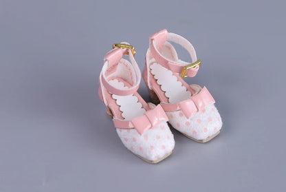 ICY DBS Blyth doll shoes polka dot elegant chunky heeled high heels toy gift