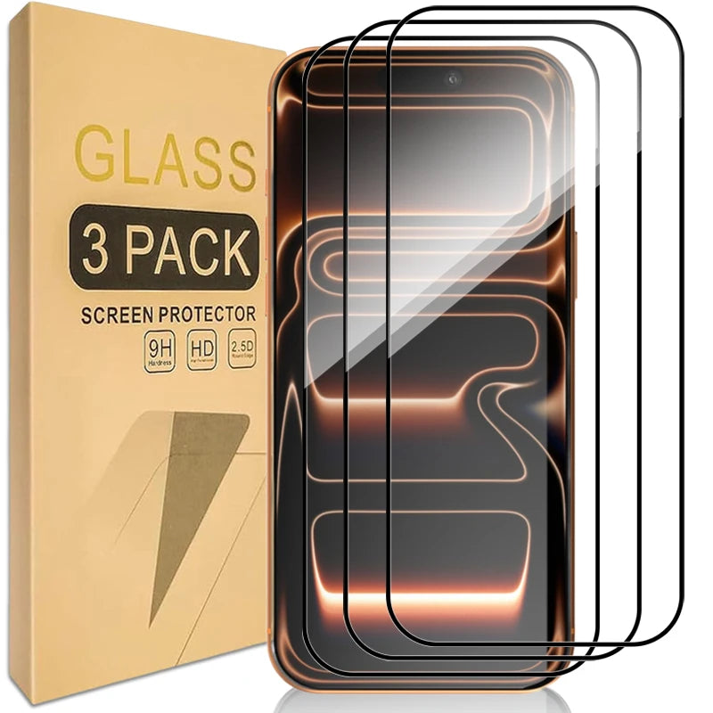 1-3Pcs HD Clear Glass Screen Protector for iPhone 16 17 Pro Max Tempered Glass Protection for iPhone 17/17Pro/17ProMax/17Air