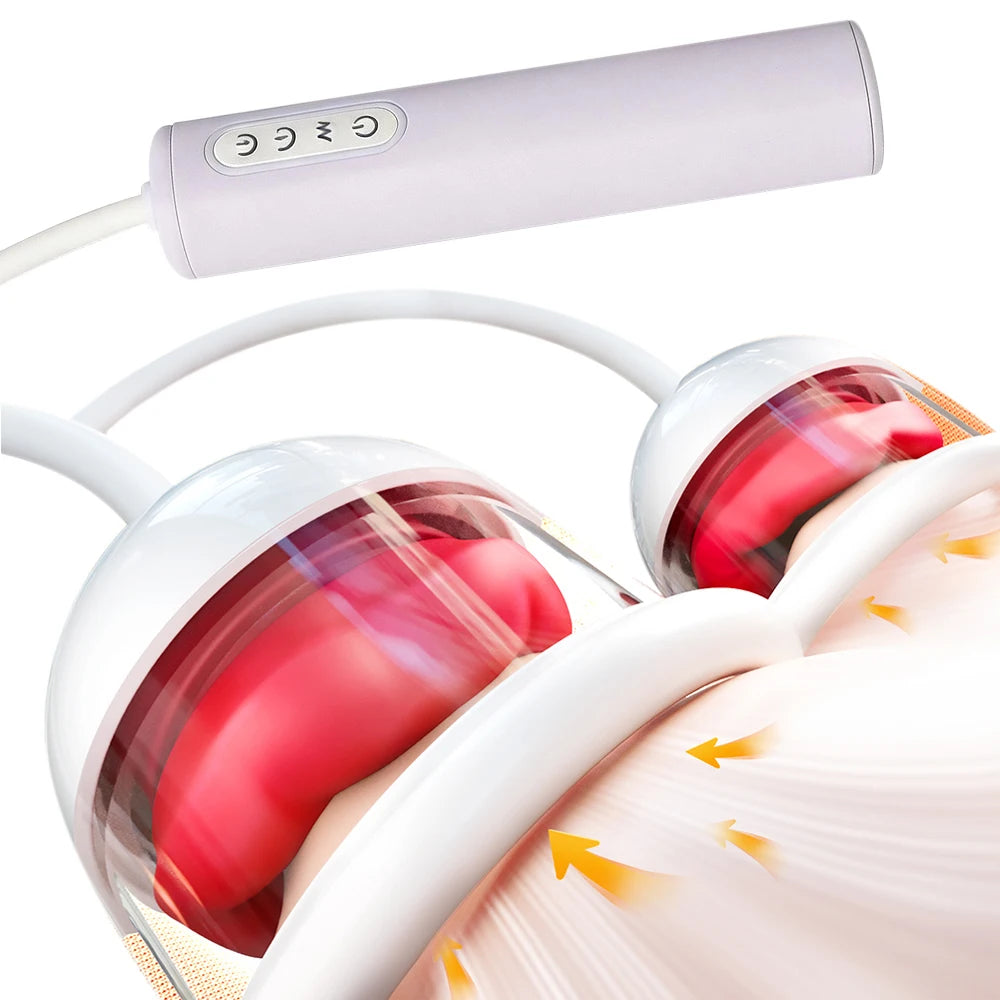 Nipple Massager Mouth Licking Sucking Sex Vibrator for Women Breast Teasing Clit Stimulator Female Masturbator Adult Sexy Toys