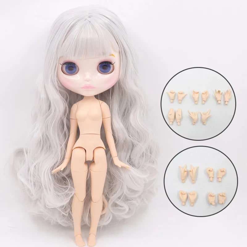 ICY DBS Blyth Doll Carved Lips Face White Skin Joint Body 1/6 BJD Special Price OB24 Toy Gift