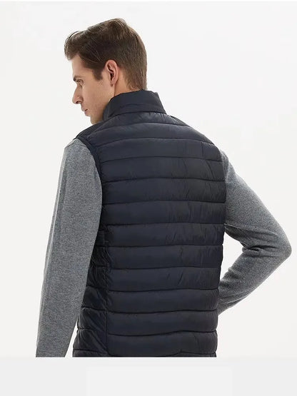 Men' Sleeveless Vest Jackets Winter Fashion Male Cotton-Padded Vest Coats Men Stand Collar Warm Waistcoats Clothing