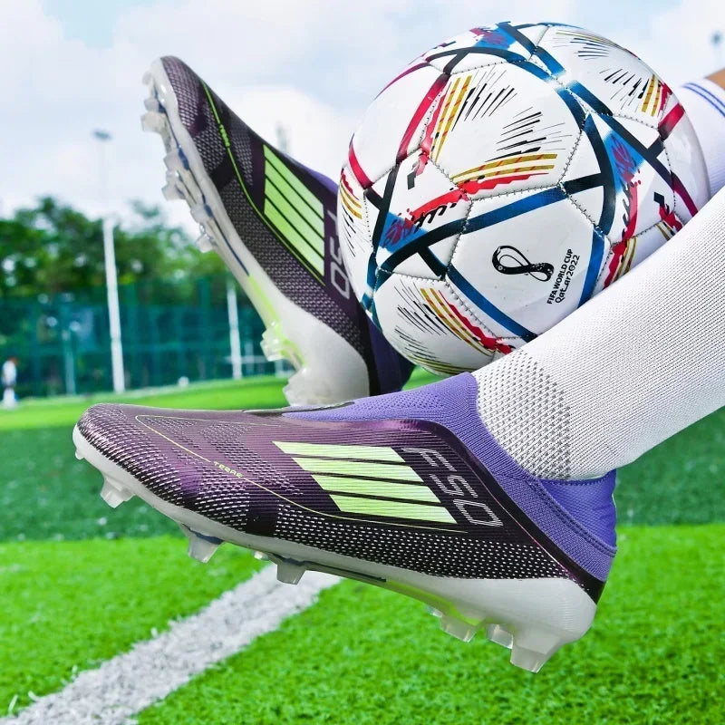 New Men Soccer Shoes Match Football Boots Training Outdoor Cleats Breathable Sport Boys Adult Long Spikes Non Slip Comfortable