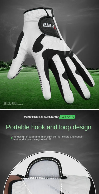 Professional Golf Gloves Microfiber Cloth Fabric Breathable Non-Slip Gloves Club Swing Putting Training Gloves