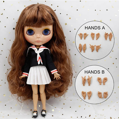 ICY DBS Blyth doll 1/6 bjd 30cm toy tan skin joint body shiny face with clothes shoes anime