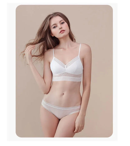 U-Shaped Backless Beautiful and sexy Bra Plus Size Lace Bra, Women's Invisible No Steel Ring Fashion Triangle Cup Bra