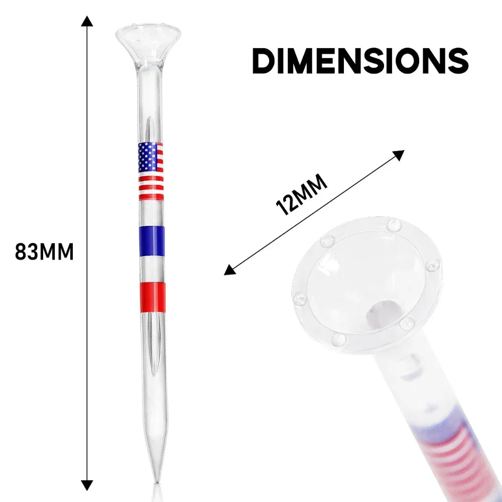 50pcs Golf Tees 83mm Transparent Golf Balls Accessories TE025-A