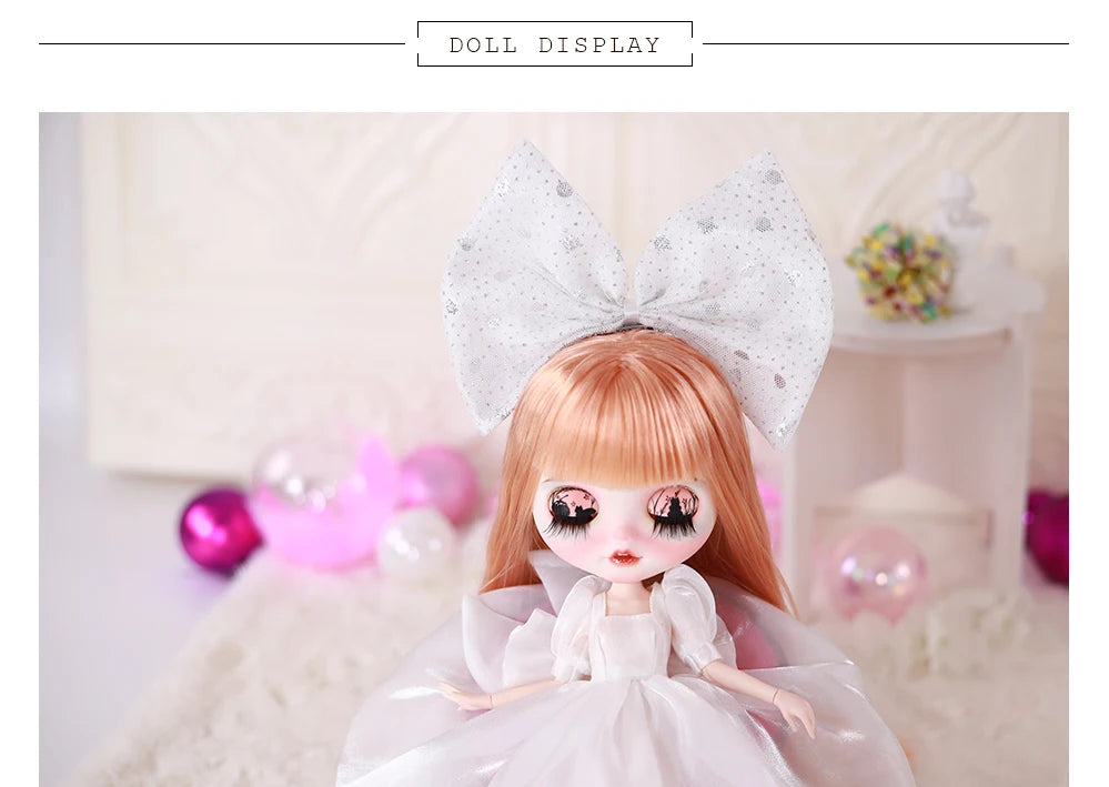 ICY DBS Blyth doll 1/6 bjd bow hair clip dress wedding dress set girls toys sd
