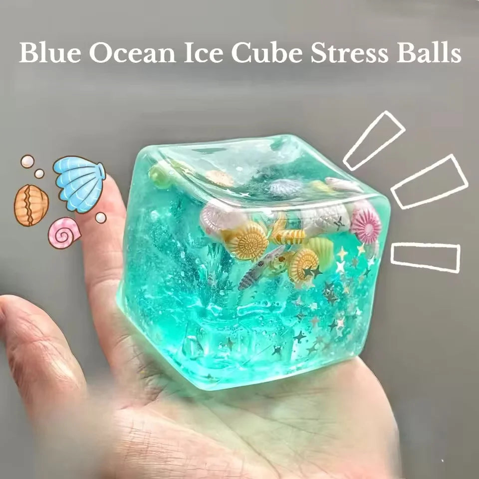 1Pc Taba Squishy Stress Balls Cube Ocean Sensory Fidget Toy Slow Rise Squishy Toys for Adults Squeeze Entertainment Party Gift