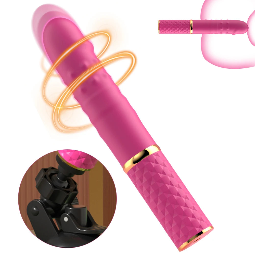 Beginner Sex Machine Telescopic Dildo Vibrator Thrusting Retractable Pussy G Spot Clitoral Anal Stimulation Sex Toys For Women