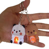 Bubu Dudu Say I Love You Voice Toys Keychain Yier Panda Bear Glowing Anime Figures Phone Ornament Bag Decoration Couple Gifts