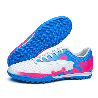 Unisex Adult TF Soccer Shoes Air-permeable PU Blended Fabric Dense Rubber Stud Anti-slip Wearproof Artificial Turf Daily Trainin