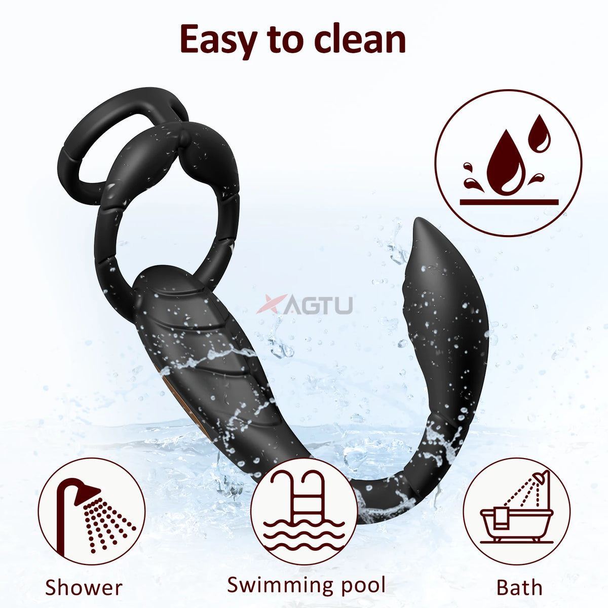 Ring Anal Plug Cock Ring Prostate Vibrator for Male Double Vibrating Delay Ejaculation Male Masturbator Sex Toys for Men