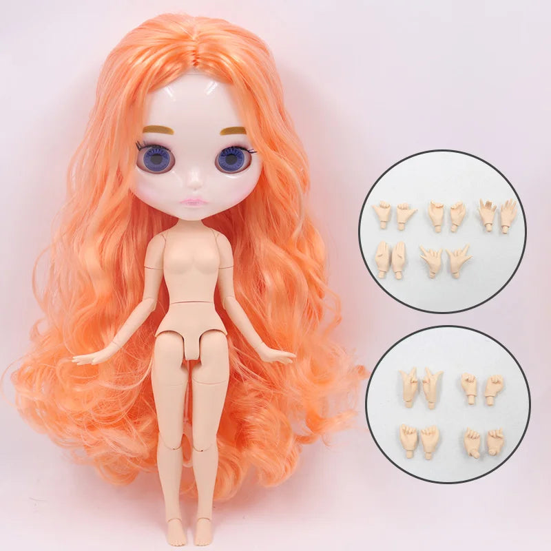 ICY DBS Blyth Doll Carved Lips Face White Skin Joint Body 1/6 BJD Special Price OB24 Toy Gift