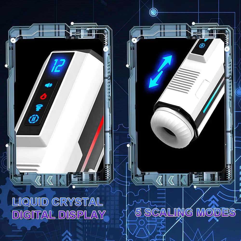 Automatic Telescopic Penis Train for Men Male Masturbator Cup Sex Machine Sucking Vibrating Heating Vagina Adult Sex Toy