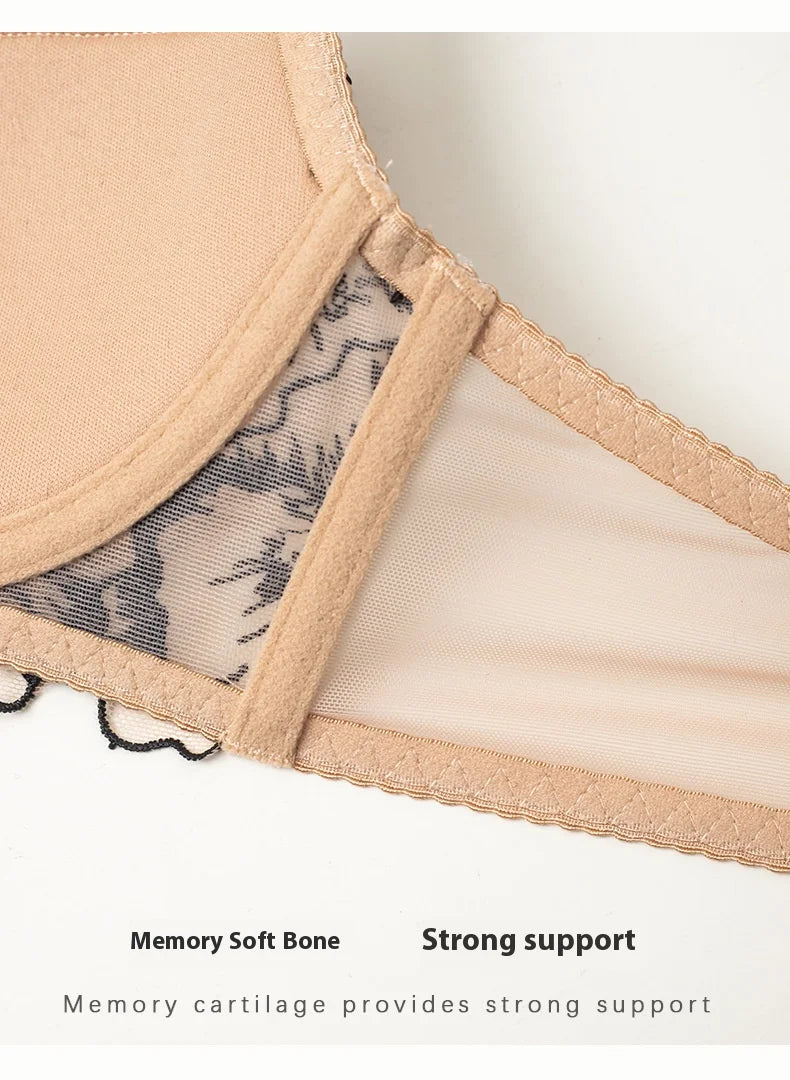 Women's Embroidered Lace Push-Up Bra Set
