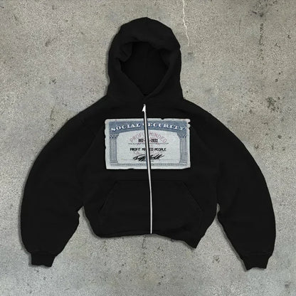 Y2K Graphic Zip-Up Hoodie