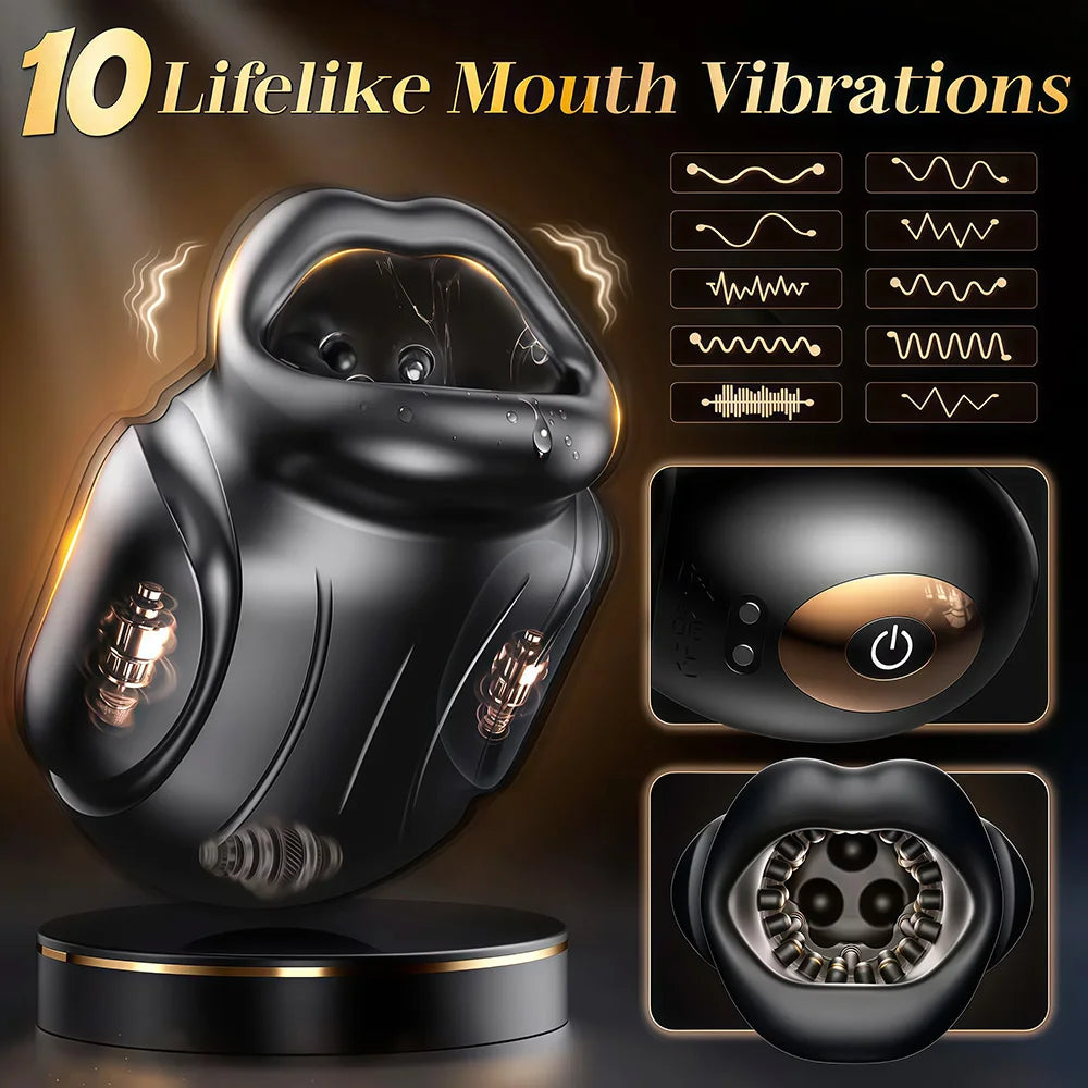 APP Control Male Masturbator Cup Sucking Vibrating Mouth Blowjob Glans Penis Trainer Pocket Pussy Sex Machine Sex Toy for Man