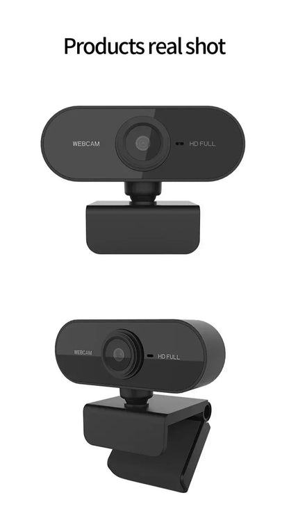 USB Webcam with Microphone for Laptop Desktop, 360° Rotatable Plug-and-Play Camera for Video Calls & Conferences