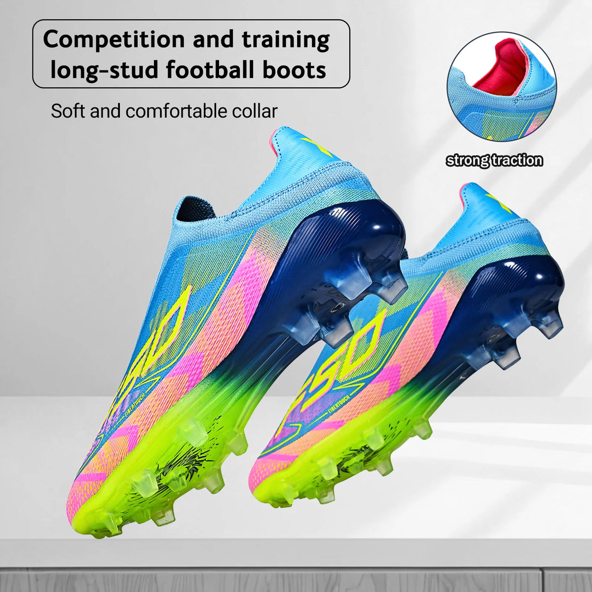 Professional Match Adult AG FG Soccer Cleats Textured PU Upper High-friction TPU Stud Anti-slip Boost Ball Control For Grass