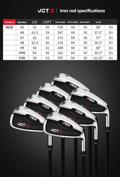 Golf Clubs Men 5/6/7/8/9/P/S Irons Stainless Steel Golf Beginner's Club TIG031